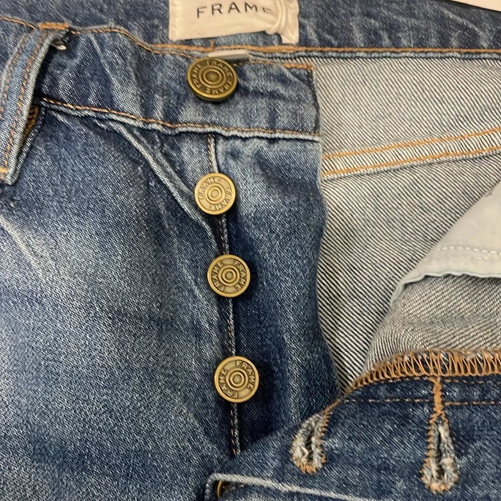 FRAME DENIM LE MAC JEAN LIGHT WASH HIGH RISE STRAIGHT LEG BUTTON FLY JEANS 25NWT - Picture 7 of 16